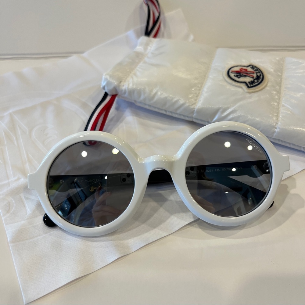 MONCLER “Orbit” white round sunglasses, 100% AUTHENTIC, NEW!!